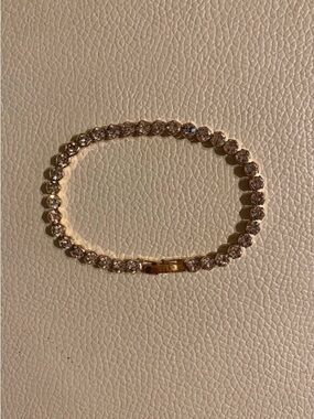 8CT Bezel Set Lab Created Diamond Tennis Bracelet 14K Yellow Gold Plated